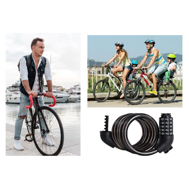 Voarge Bike Lock Combination 5-Digit, High Security Bicycle Chain, Codes