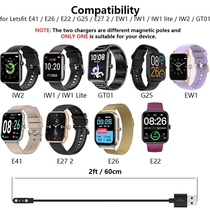Msvueioe Chargers for Letsfit E41 / E26 / E27 2