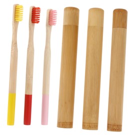 Healeved Bamboo Toothbrushes Bamboo Tubes Kit Travel for Camping Business Trips Daily Use Random Biodegradable Gentle Gums