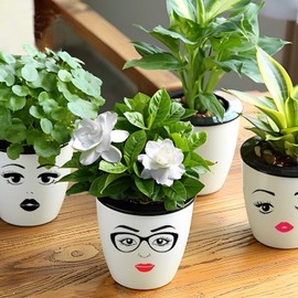 SOFISO 6pcs Face Stickers for Crafts Eyes Eyebrows Lips Mouth Nose Decals Make a Face Stickers for Holiday Party Supplies DIY Crafts Flower Pots Decoration