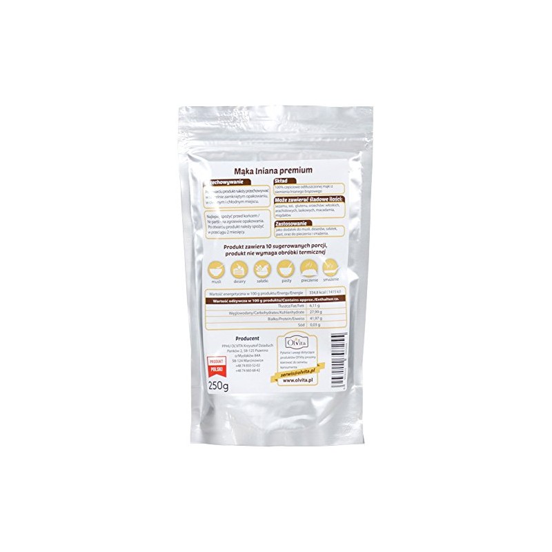 Linseed Flour / Flaxseed Meal - Premium, Ol'Vita 250g, Mąka