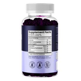 Earth Bare Quercetin Gummies with Elderberry, Zinc & Vitamin C – Immune Support Supplement – Antioxidant & Seasonal Wellness – Vegan, Non-GMO, Natural Berry Flavor – 60 Gummies