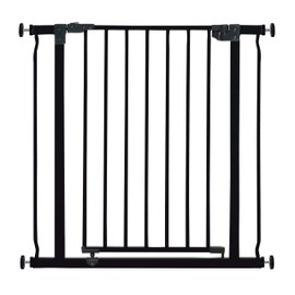 Dreambaby Liberty Walk Thru Auto Close Baby Safety Gate with Stay Open Feature, Fits 29.5-36.5 inch Openings, Pressure Mounted Security Gates - Model L1992BB, Black