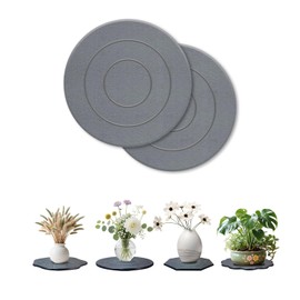 TBEECOZY Diatomaceous Earth Plant Saucer Instant Dry, 2 Pack 8 inch Super Absorbent Plant Trays for Pots, Plant Water Catcher Tray, Plant Drip & Drainage Tray for Indoor, Gray