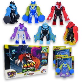 #sbabam, Funny Box Wild Warriors Mutant, Mutant Animals Children's Toy, Pack of 2, Kiosk Games for Children, Stretchy Toy to Combine, Children's Gift + 3 Years