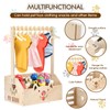 Chunful Dog Closet Wooden Pet Wardrobe Closet Dog Toy Storage