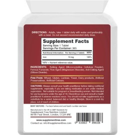 Iron Tablets High Strength 14mg | 365 Vegan Tablets (One Year Supply) | Contributes to The Reduction of Tiredness & Fatigue | Iron Supplements for Men & Women | Easy to Swallow Iron Pills | UK Made