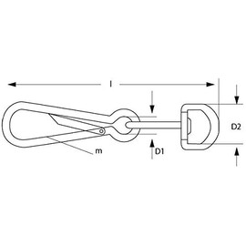10x Simplex Hooks with Swivel 25 mm DIN5287-B Simplex Carabiner Hook (933674)