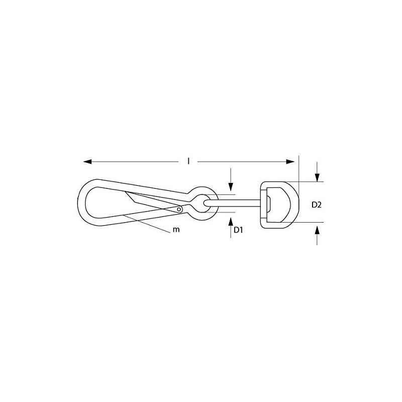 10x Simplex Hooks with Swivel 25 mm DIN5287-B Simplex Carabiner