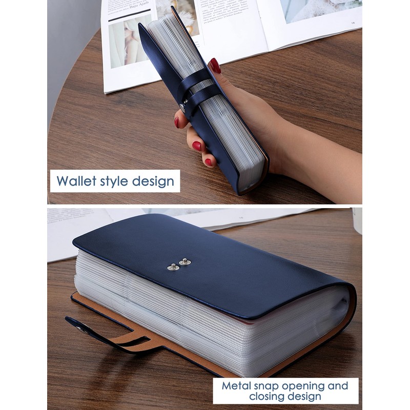 Romozi RFID Credit Card Holder, Leather Business Card Organizer with