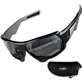 FLEX Stealth – Polarized Sunglasses for men and women, Ultra Tough TR90 Matte Black Frame and 100% UV protection HD Lens, Sports Sunglasses for Fishing Running Driving Ski Cycling Baseball