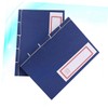 GRIRIW 2pcs Creative Ancient Hand-made Thread Diary Notepad Blue Cover