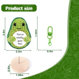 Kvadouly Positive Avocado Amigurumi Plush – Handmade Inspirational Emotional Support Doll for Kids Adults – Stress Relief Encouragement Decoration for Family Friends