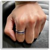 Xusamss 18K Gold Plated Ring One Row Blue Crystal Ring