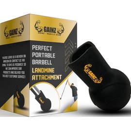 Gainz Landmine Row Bomb Attachment for Barbell - T Bar/V Bar, 360° Swivel Rotation, Fits Standard 2-Inch Gym Bar