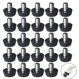 Pack of 24 Adjustable Furniture Feet, Adjustable Foot M6 x 10 x 15 mm, Household Furniture Levelling Feet, Protection for Flooring, Suitable for Office Furniture, Industrial Machinery and Home Use