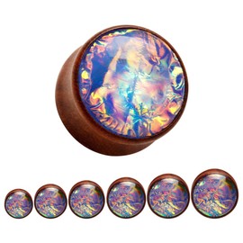 KUBOOZ Sea Shell Center Wooden Ear Plugs Tunnels Gauges Stretcher Piercings Jewelry