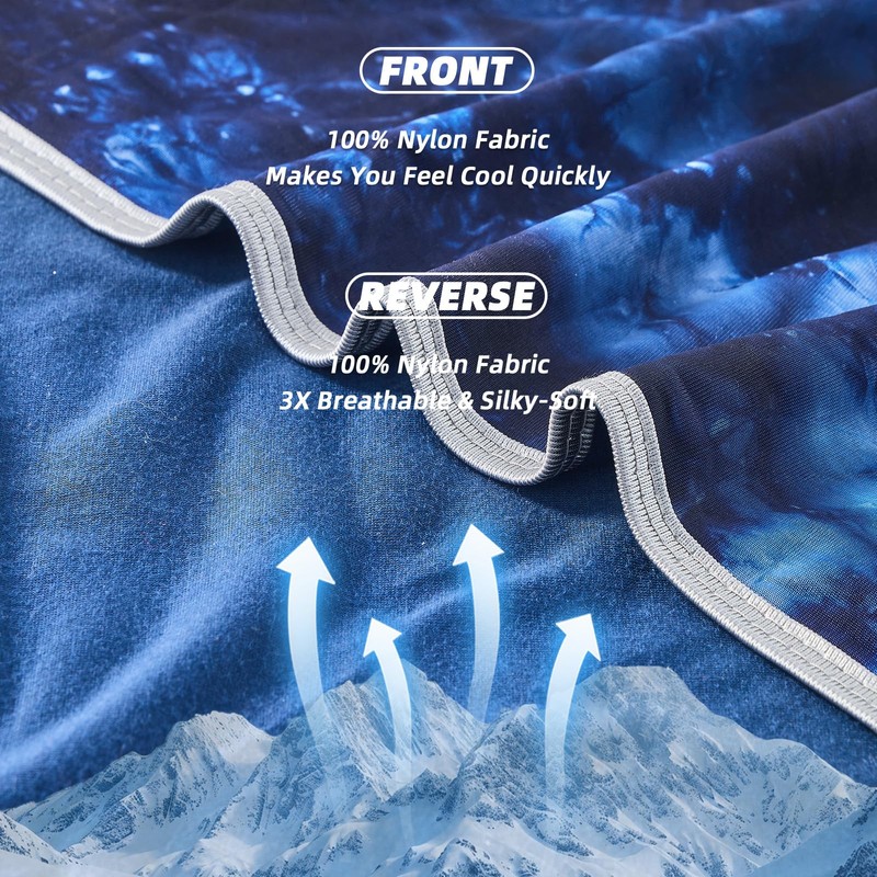 inhand Cooling Blanket King Size for Hot Sleepers (90"x108", Navy)