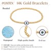 Poxtex Gold Evil Eye Bracelet for Women, 14K Real Gold