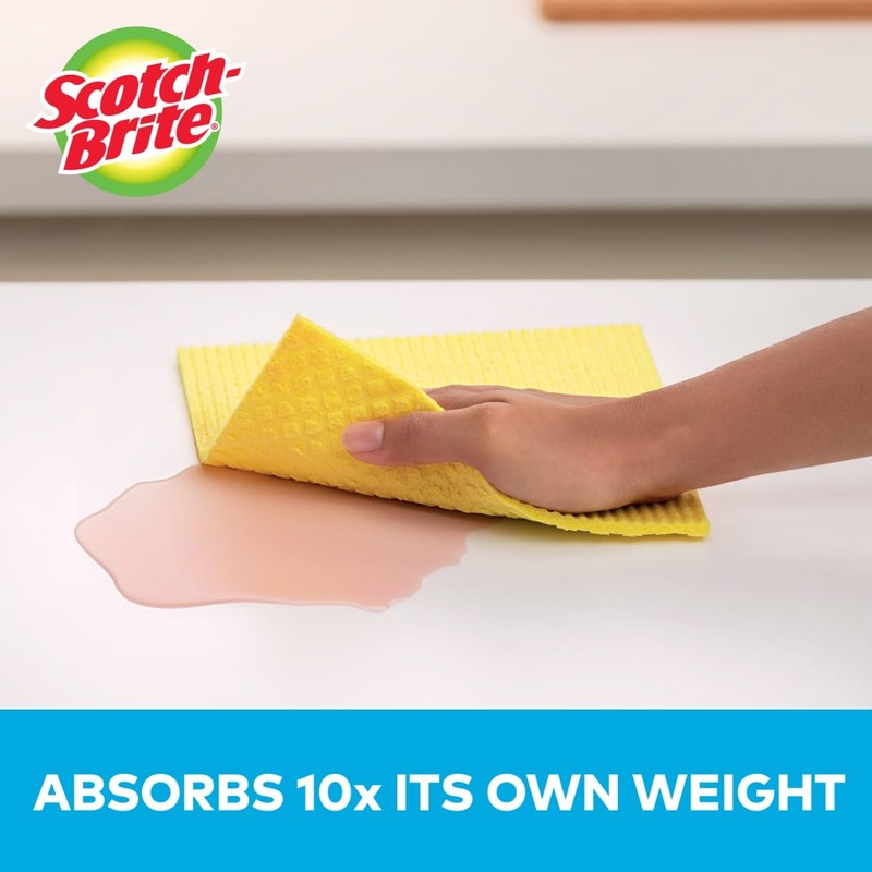 Scotch-Brite Sponge Cloth, Swedish Dish Cloths, Reusable Alternative to Paper
