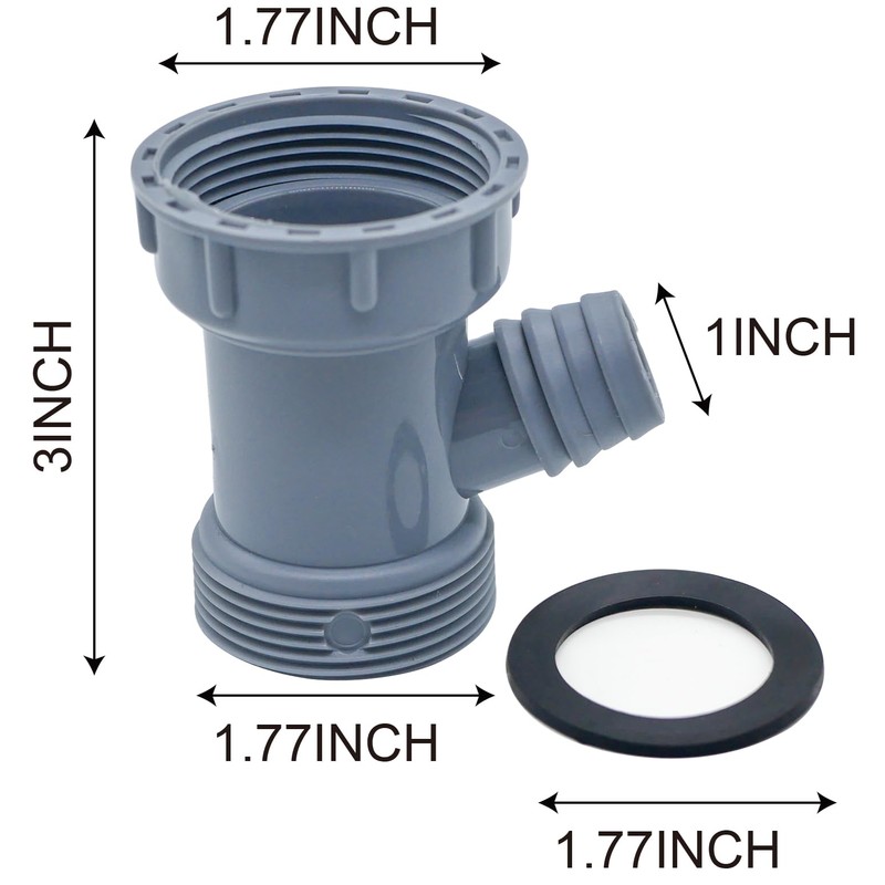 XJKJ 2 pcs kitchen sink drain pipe adapter Y-shaped, 1.77