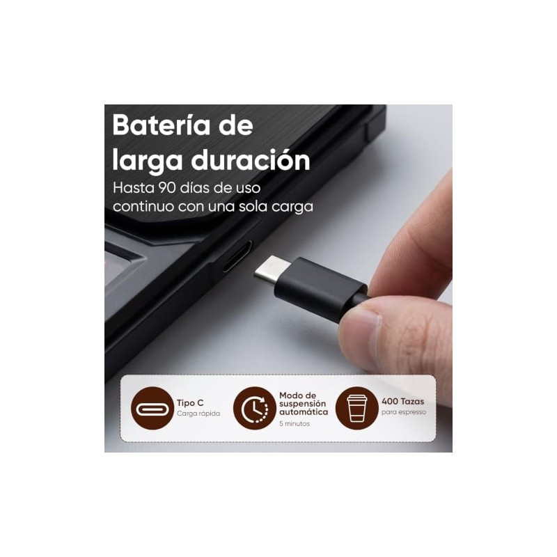 Báscula Digital Cocina con Temporizador, Bascula para Cafe 0.1g/2kg