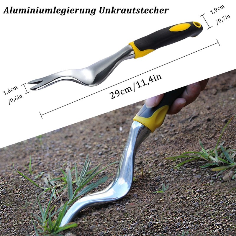 thirei Hand Weeder Weeder Weeding Fork, Stainless Steel Garden Hand
