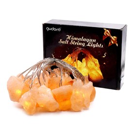 Himalayan Salt String Lights,USB Fairy Lights ,Natural Pink Himalayan Salt Crystal Rock Bedroom and Home Decorations Salt lamp Fairy Night Light Quality Gift for Kids, Parents, Friends （20 Lights)