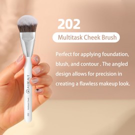 Albeaut Foundation Brush Contour Blush Angled Contoured for Flawless Face Foundation Highlight Blush Makeup Multitask Cheek Brush 202