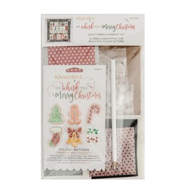 Kimberbell - Kit de adorno We Whisk You a Merry Christmas (17 unidades), incluye: botones de Navidad, apliques con purpurina, fieltro y vinilo