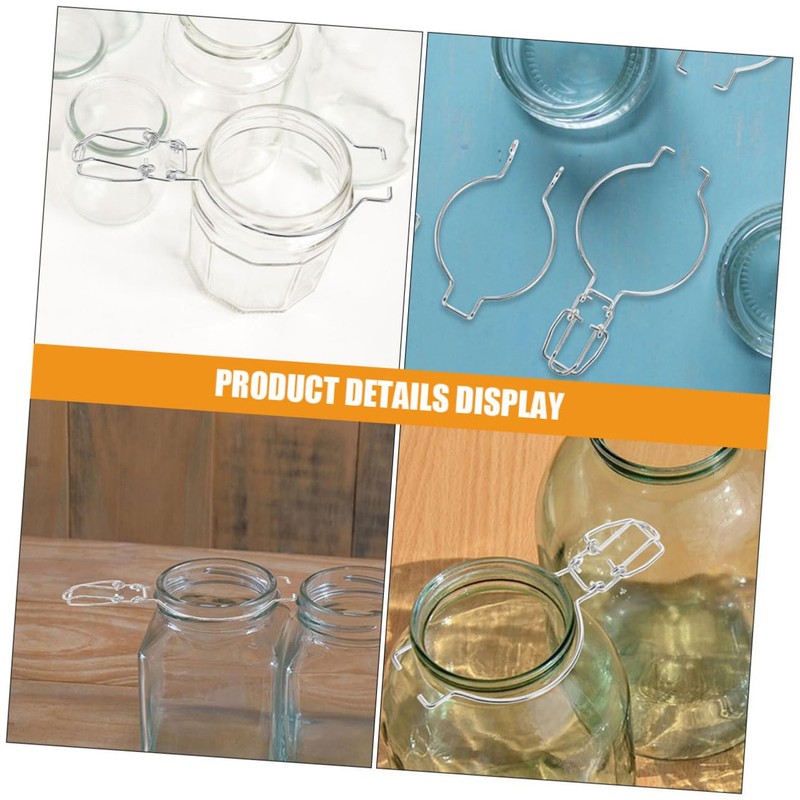 SHOWERORO 6Pcs Glass Canning Jar Accessories Wire Clamp Sealed Buckle