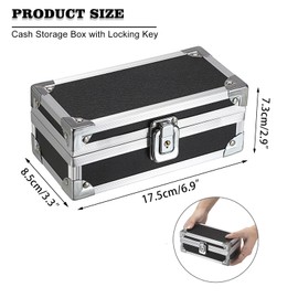 TOLIDA Aluminium Alloy Lockable Cash Box - Single Row Money Storage Organizer, Currency Storage Box, Storage Box with Lock for Paper Money Currency Ticket