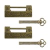 Pastlla 2 PCS Antique Chinese Lock Flower Bird Padlock Carved