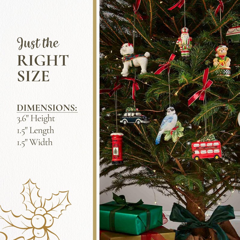 Spode Brit Post Box Ornament - Dolomite Holiday Decor with
