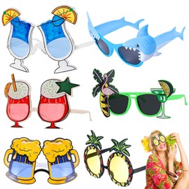 Lelang 6 Pairs of Luau Party Sunglasses, Party Glasses Funny Hawaiian Glasses, Summer Party Photo Booth Props, Tropical Costume Favours, Novelty Party Accessories Decoration