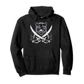 Kids Black Panther Pirate Skull Crossbones Black Panther Pullover Hoodie