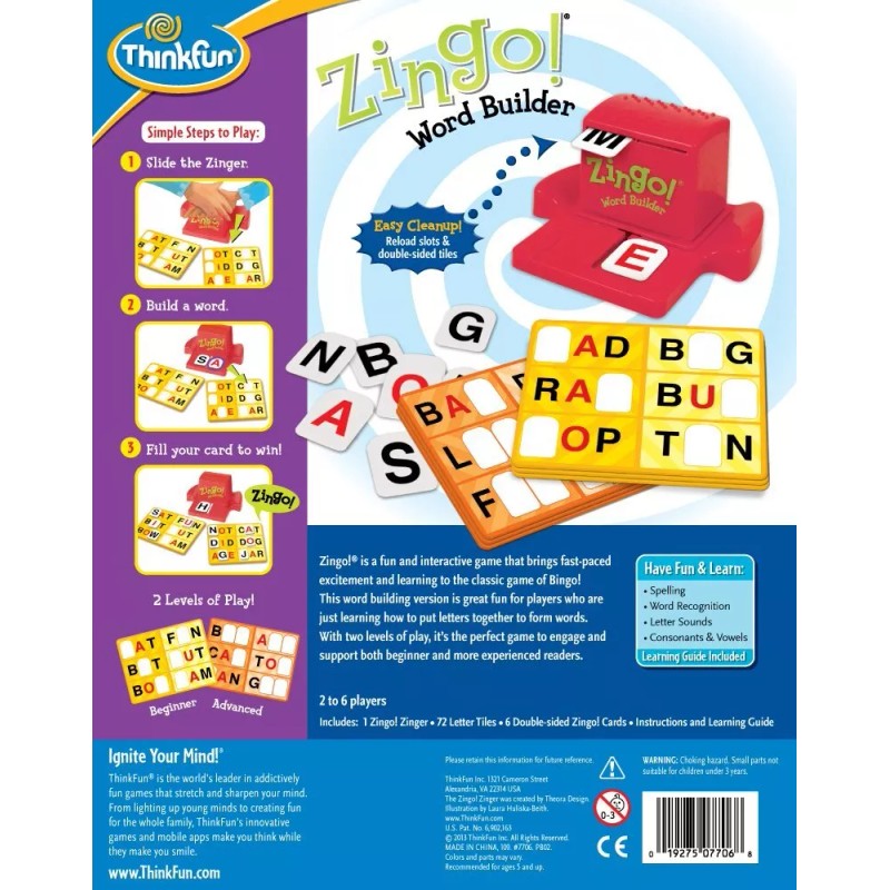 ThinkFun Zingo Word Builder Game Educational Fun for Early Readers