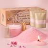 REISEN 3.3lb Pink Candle Sand Wax Set, Rose Pearled Candle