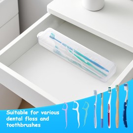 Toothbrush Holder for Drawer,Plastic &Dustproof Toothbrush Drawer Organizer with Hanging Hole,4Packs,Clear