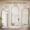 Koonmi Arched Full Length Mirror, 65"x24" Arched Black Floor Mirror,