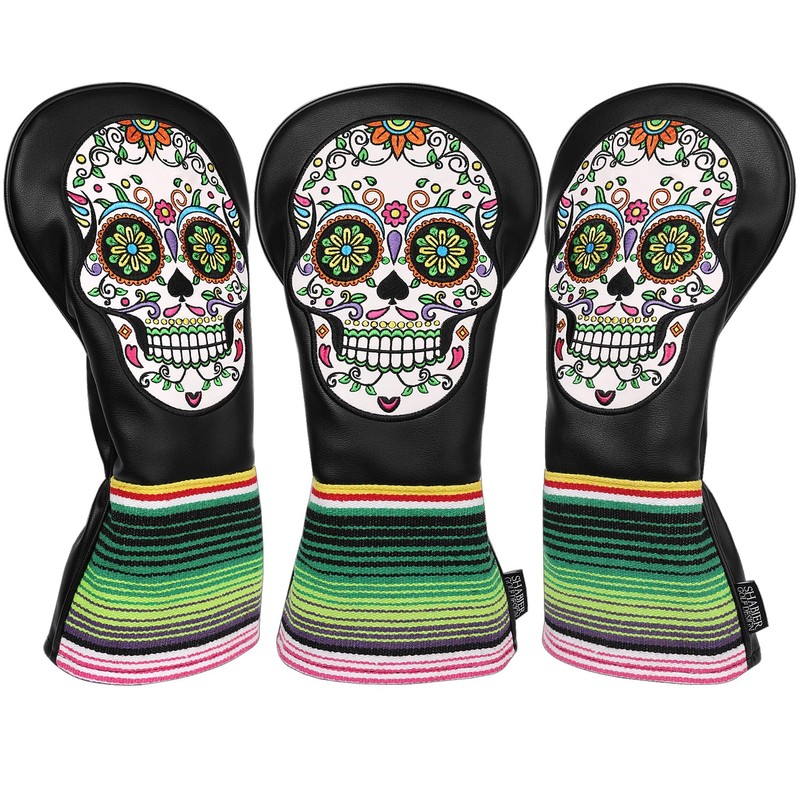 SHABIER Black Golf Driver Headcover with Skull Design for Golf