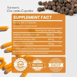 Hebhac Herbs Cúrcuma 1000 Mg Con Pimienta Negra 120c