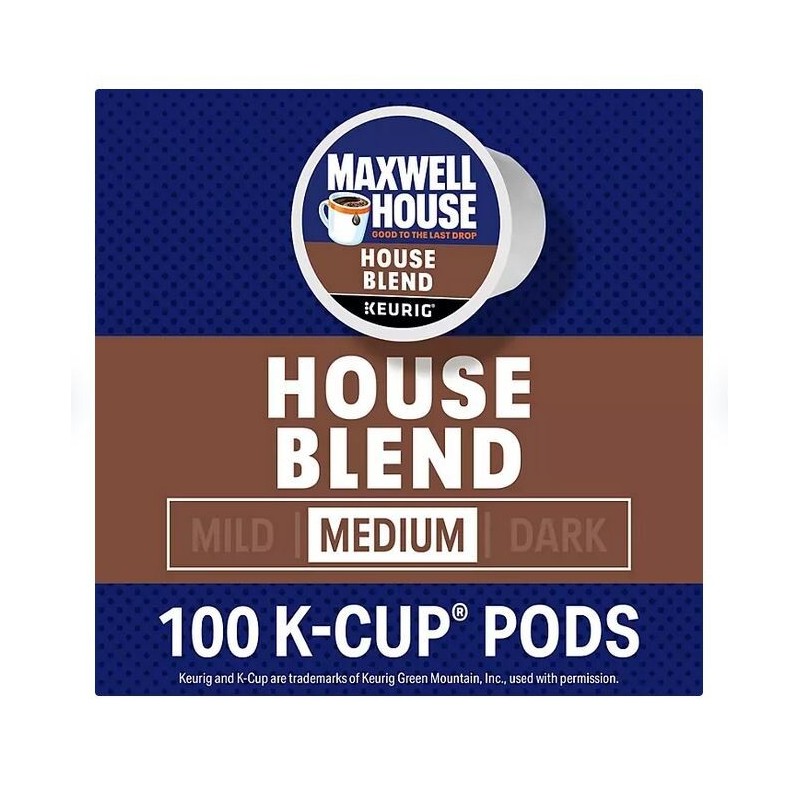 Maxwell House Medium Roast K-Cup Coffee Pods, House Blend, 100