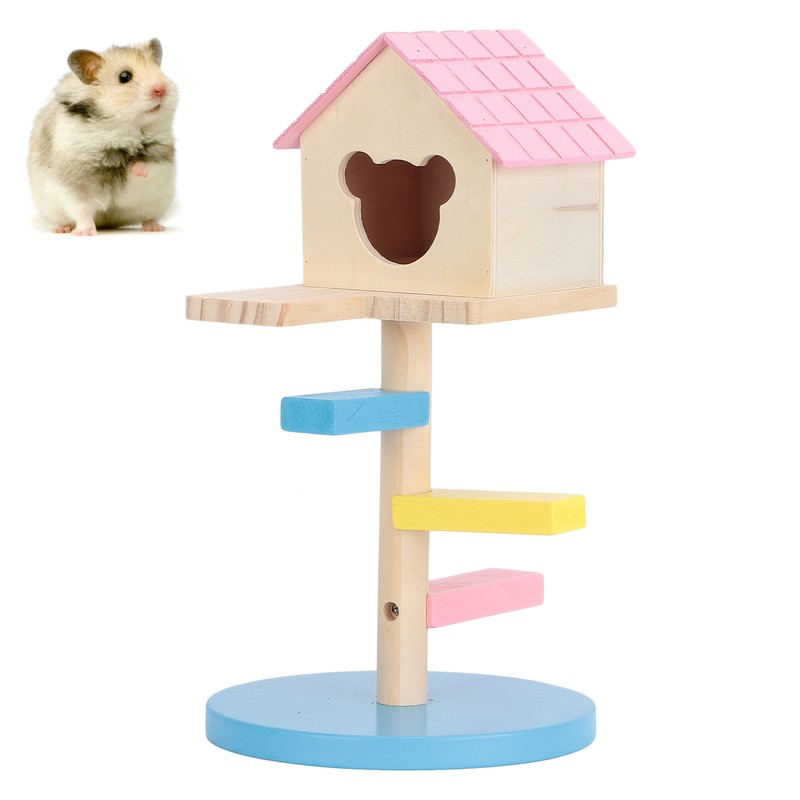 Hamster Loft Toy Wooden Durable Odorless Hamster House Climbing Ladders