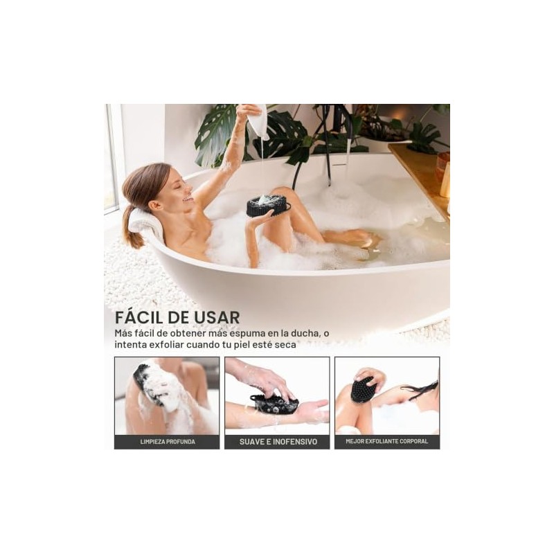 4 pcs Cepillo de Baño de Silicona, Cepillo Corporal de