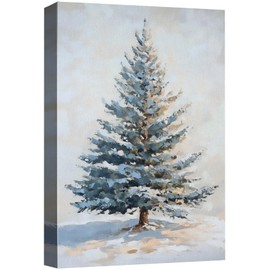 NWT Canvas Wall Art Elegant Winter Tree with Sunlit Snow Photography Art Rustic Scenic Relax/Calm for Living Room, Bedroom, Office - 24x36 inches