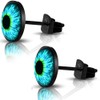 SIISPRI 316L Surgical Stainless Steel Evil Eye Earrings Round Circle
