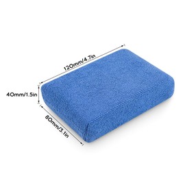 STARVAST Microfiber Sponge Applicators - Pack of 10 Sponges Wrapped in Microfiber Cloths. Strong Inside-Stitches, Great for Applying Wax, Sealants & Other, 12 x 8 x 4cm, Blue