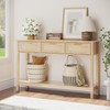 ELYKEN 51.2" Entryway Table with 3 Rattan Drawers, Boho Console