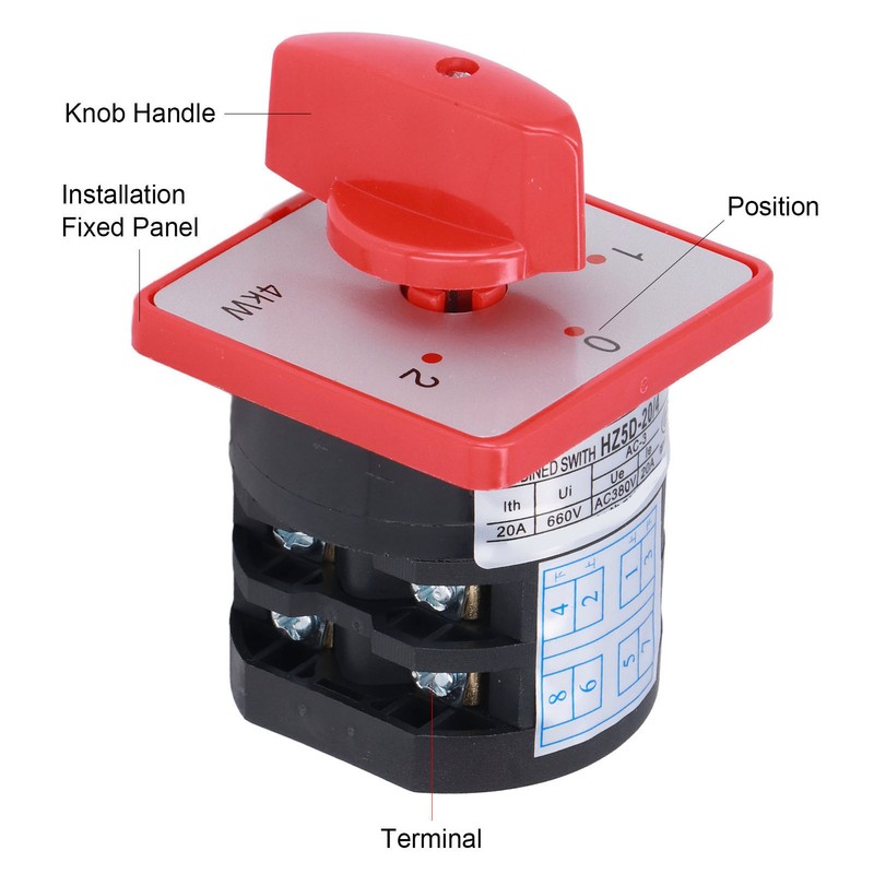 Changeover Switch 2 Pole 3 Position Cam Changeover Control Selector